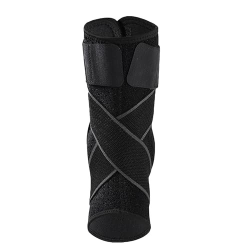 Ankle Braces for Women & Men, Ankle Support with Aluminum Splint, Crossed Elastic Strap, Compression Sleeve for Sprain, Tendonitis, Sporting, 1 Piece for Left or Right Foot, Black, Asian Size XL X-Large