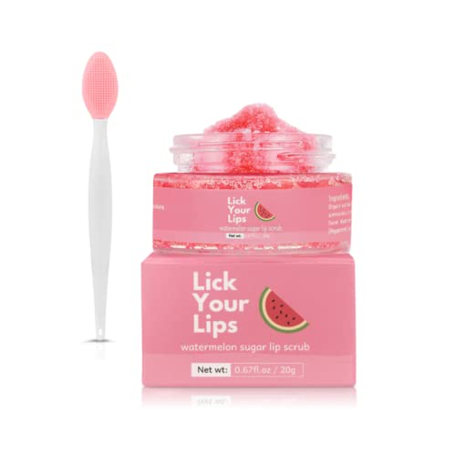 Watermelon Sugar Lip Scrub & Lip Sleeping Mask Duo to Exfoliate and Nourish Dry, Chapped Lips