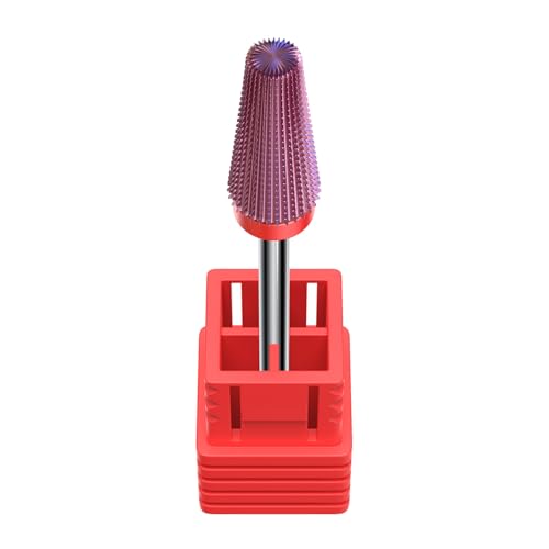 Glix 5 in 1 Nail Drill Bit, Tungsten Carbide, Cuticle and Gel Removal Purple