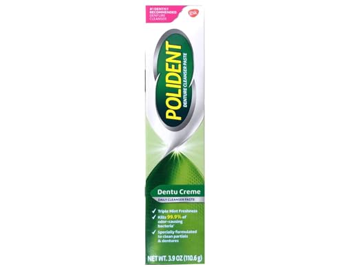 Polident Dentu-Creme Denture Cleaner - 3.9 oz, Pack of 4 Mint 3.9 Ounce (Pack of 4)