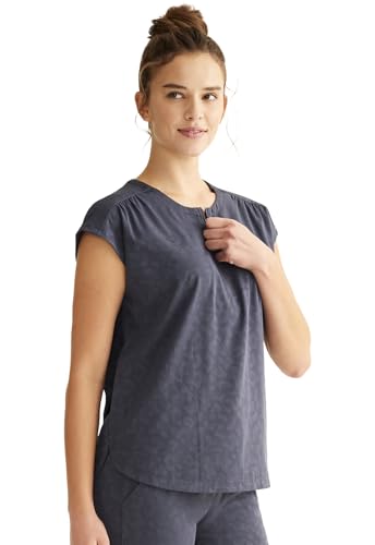 Healing Hands Jayden Scrubs for Women Round Neck Scrub Top 2 Pockets Large Pewter