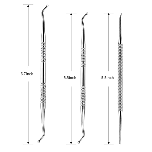 3PCS Ingrown Toenail Tools Stainless Steel Ingrown Toenail File and Lifter Double Sided with Storage Case