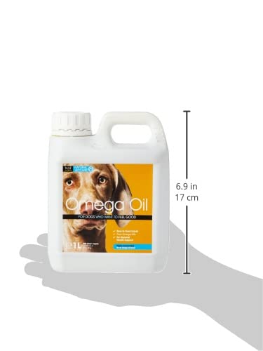 Natural VetCare Omega Oil for Dogs 1000ml – Veterinary Strength Skin, Coat & Joint Supplement – With Omega-3, Omega-6, Biotin & Vitamin E – Supports Glossy Coat, Healthy Skin & Mobility