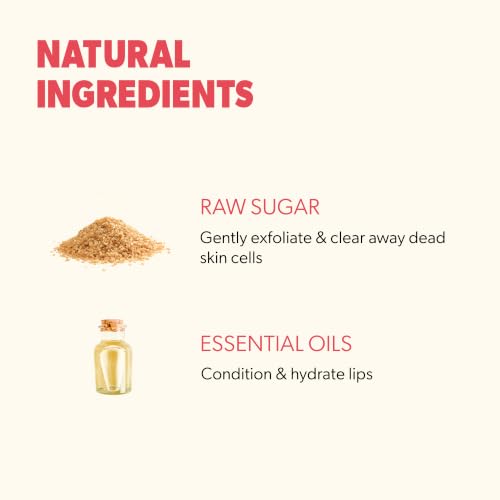 Beauty For Real Lip Revival, Spearmint - Exfoliating & Hydrating Sugar Lip Scrub - For Dry, Chapped or Lipstick-Stained Lips - With Essential Oils - Organic, Vegan - 0.15 oz 1 Pack