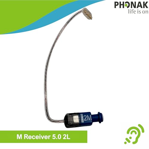 Phonak Receiver 5.0 M Size 2 Left Hearing Aid Wire , Compatible Replacement Part ,3 Pin Hearing Aid Receiver, Balanced Natural Audio , Lightweight Stable Fit , Premium Sound Performancel, Paradise & Lumity Life Hearing Aids (054-1214) M 2L