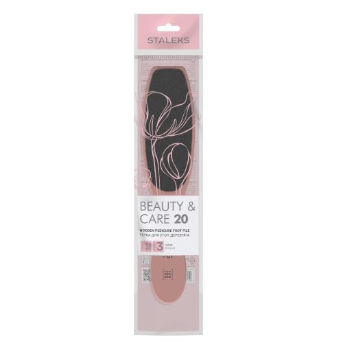 STALEKS Beauty & Care 20/3 Foot File, 100/180 Grit, Pink Callus Remover Straight with Pink Covering