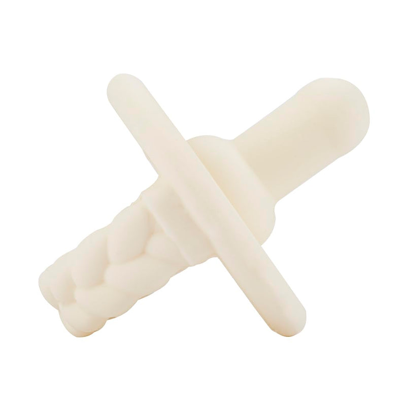 Itzy Ritzy Silicone Pacifiers for Ages 6-18 Months - Itzy Soother Pacifiers Feature Collapsible Handle & Two Air Holes for Added Safety; Set of 2 in Toast & Buttercream, Ages 6-18 Months 6-18 Month