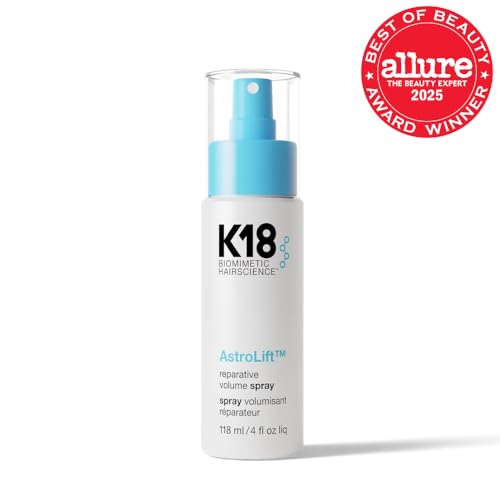 K18 AstroLift™ Reparative Volume Spray, 2-Day Hair Thickening + Hold For Thin, Fine, Fragile Hair, Non-Sticky, Non-Crunchy, Humidity-Resistant Volumizing Spray 4 Fl Oz