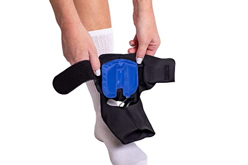 Air Foot Wrap (Large) + Reusable Foot Ice Pack (Large)- Pain Relief for Achilles Tendinitis, Foot Pain, Sprains & Injury
