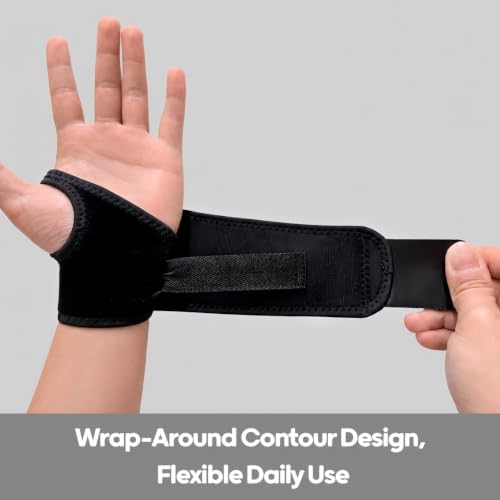 Rakiie Wrist Brace, Breathable Compression Wrist Support for Men Women, Adjustable Wrist Stabilizer for Carpal Tunnel Arthritis Sprains, Gym Sports Workout, One Size
