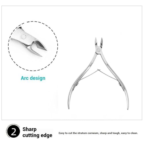 2 Pcs Professional cuticle trimmer, Cuticle Nippers Cuticle Cutter – Stainless Steel Cuticle Nippers with Pointed Blades – Essential Nail Tools for Manicure and Pedicure