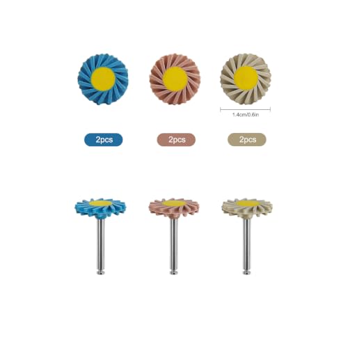 6 Pcs Dental Composite Polishing Wheels Rubber Polisher System P3 1.0