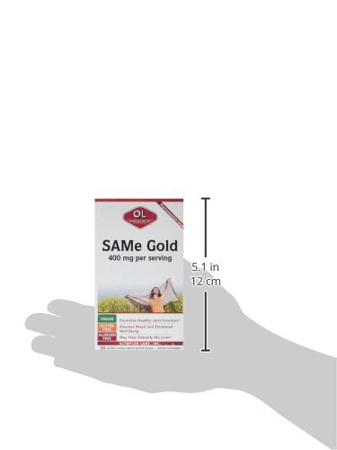Olympian Labs Enteric Coated SAMe Gold | 400 mg per Serving | Vegan, Gluten Free, Soy Free | Mood and Joint Support - 30 Enteric Coated Tablets