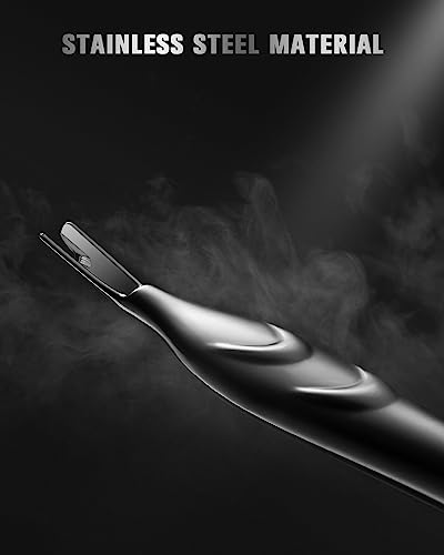 FERYES Cuticle Pusher with Fork, 2-in-1 Cuticle Trimmer Nail Care Tool, Stainless Steel Cuticle Remover Tool for Manicures and Pedicures - Silver