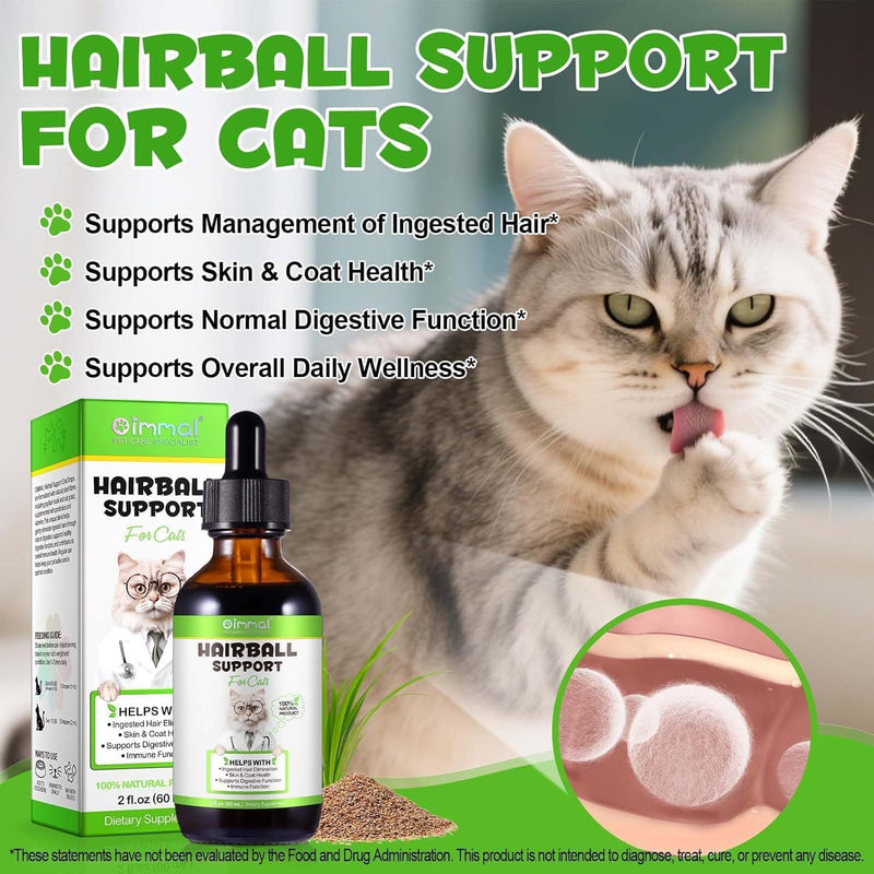 Hairball Remedy for Cats, Cat Hairball Treatment, Hair Ball Relief Digestive Aid, Promotes Healthy Digestion, Natural Passage of Hairballs, Furball Control Drops for All Ages & Breeds 60ml
