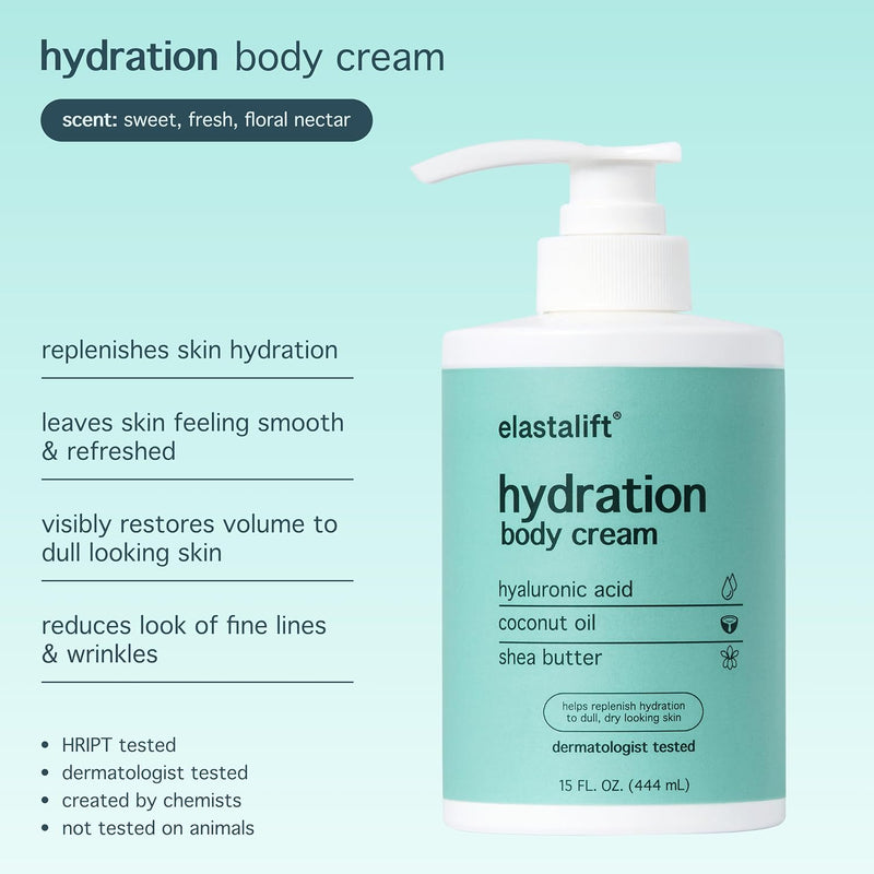 Elastalift Hyaluronic Acid Moisturizer Body Lotion | Anti Aging Skin Care Body Cream & Face Lotion Diminishes Look Of Wrinkles, Sagging Skin, Crepey Skin, Cellulite, Stretch Marks, Dry Skin, 15 Fl Oz 15 Fl Oz (Pack of 1) Hyaluronic Acid Body Lotion