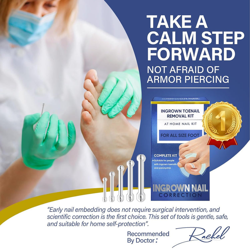 Ingrown Toenail Treatment, Toenail Correction Strips for Curved or Ingrown Nails, Quick Relief, Nail Correction, 5 Different Sizes 1 Count (Pack of 1)