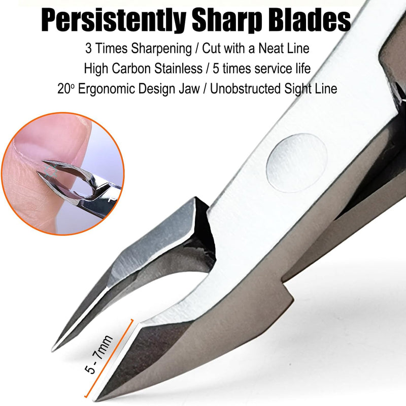 Cuticle Trimmer Professional Stainless Steel Cuticle Cutter with Sharp Blades and Double Spring Cuticle Nippers and Clippers for Nail Care – Pedicure Manicure Nail Tools for Home Spa Salon (Silver) Silver