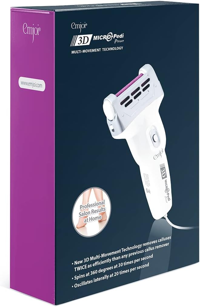 Emjoi Micro-Pedi 3D POWER Callus Remover with Xtreme Coarse Soft & Flexible Roller (Most Powerful & Corded)