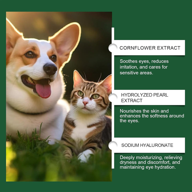 Pet Eye Drops for Dogs & Cats, Relieve Itching, Irritation & Allergies Symptoms - Natural Formula, Dog Eye Infection Treatment, Safe for Daily Use(60ml)