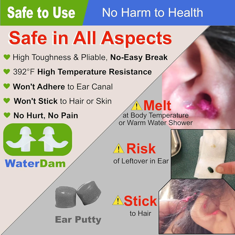 WaterDam Swimming Ear Plugs Great Waterproof Ultra Comfy Earplugs Prevent Swimmer's Ear - BeesActive Australia