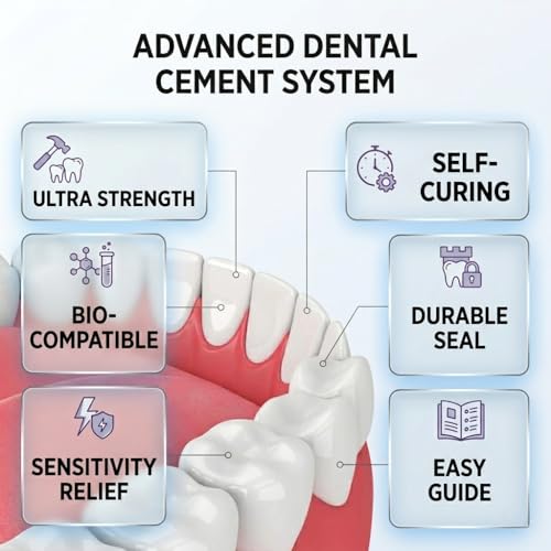 Tooth Repair Kit Zinc Oxide Eugenol Cement Dental Care Kit, Temporary Teeth Replacement, Dental Care Repair for Broken Chipped Teeth, Crown Fillings & Bridges 2PCS