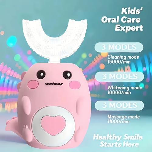 Electric Toothbrush for Children, Cute Toothbrush for Kids (Pink) Pink