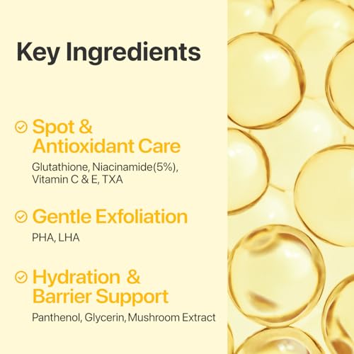 numbuzin No.5 Vitamin-Niacinamide Concentrated Pad, Daily Double-Sided Facial Pads with Glutathione, PHA & LHA for a Fresh, Radiant-Looking Skin Finish 180 ml (70 Pads)