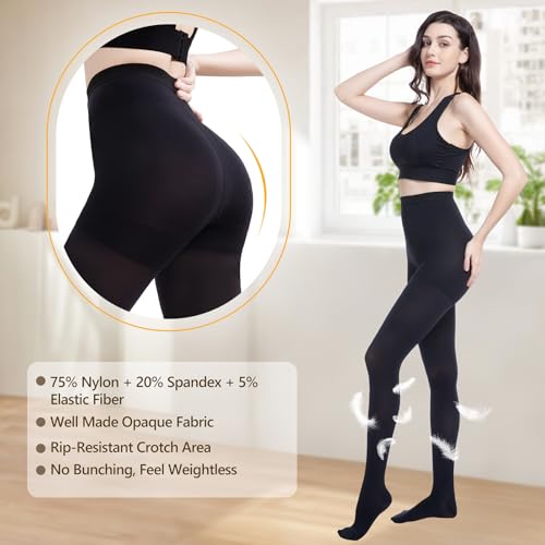 20-30 mmHg Medical Compression Pantyhose, Compression Tights Women X-Large Black