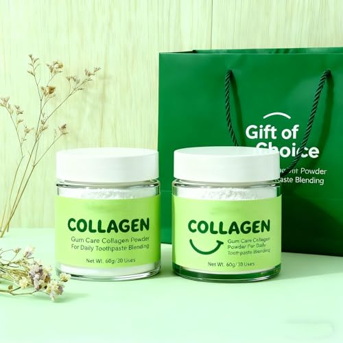 Collagen Powder for Gums - Collagen Tooth Powder for Gums - Hydroxyapatite Toothpaste Care Powder Protect Gum - Mineral-Infused-Collagen Formula 60g (1) 1
