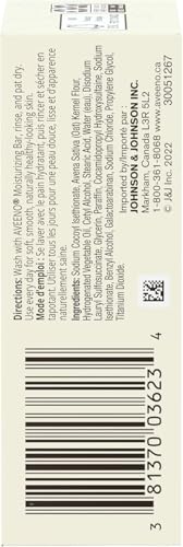 Aveeno Gentle Moisturizing Bar Facial Cleanser with Nourishing Oat for Dry Skin, Fragrance-free, Dye-Free, & Soap-Free, 3.5 oz (Pack of 4) Unscented 3.5 Ounce (Pack of 4)