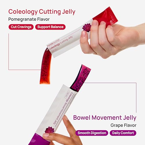 FOODOLOGY Coleology Bowel Movement Jelly, Grape & Prune, 10 Sticks PDRN, Biotin & Hyaluronic Acid, Vitamin for Skin Glow, Hair & Nail Support, Korean Jelly Collagen Sticks 10 Count (Pack of 3)