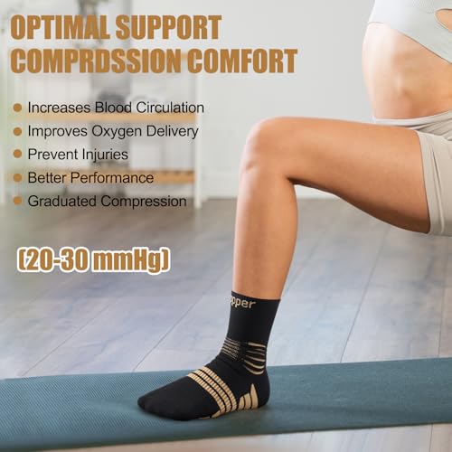 NEENCA Professional Compression Socks for Women Men Circulation, 20-30 mmHg X-Large High Copper