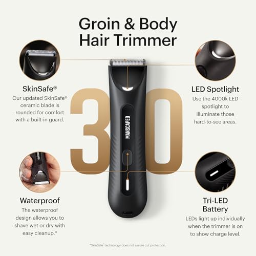 MANSCAPED® The Lawn Mower® 3.0 Plus Groin & Body Hair Trimmer Tuxedo Black