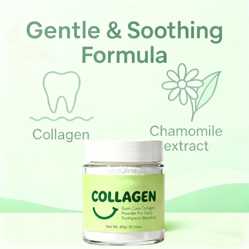 Collagen Powder for Gums - Collagen Tooth Powder for Gums - Hydroxyapatite Toothpaste Care Powder Protect Gum - Mineral-Infused-Collagen Formula 60g (1) 1