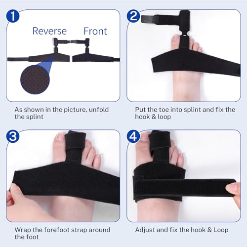 Toe Splint for Broken Toes Support, Toes Brace for Fracture Fixation,Sports Sprains,Injuries, Fracture Toes Protector for Second Toe to Pinky