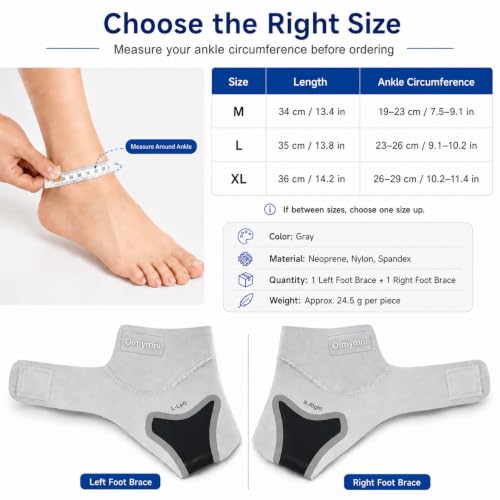 2 Pack Lightweight Adjustable Ankle Brace for Women and Men, 1 Pair Sports Medium-Gray