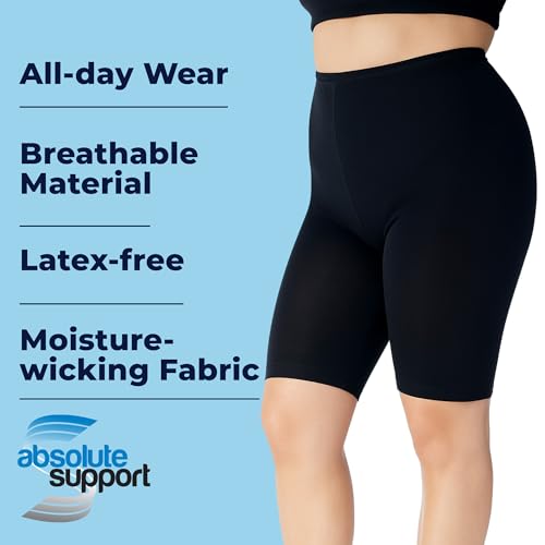 ABSOLUTE SUPPORT Women Medical Compression Shorts 20-30mmHg 3X-Large Plus Black