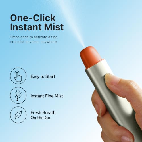 ZDEER PW13 Electric Cool Breath Spray, Probiotic Mouth Spray, Oral Spray Alcohol-Free for Fresh Breath & Dry Mouth,Rechargeable, 3 Flavor Cartridges, Travel Size, Ideal for Dating Office Daily Use Classic+3 Bombs Green