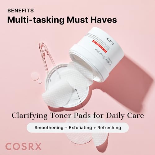 COSRX BHA Toner Pads, 70 Sheets, Exfoliating Pads for Dead Skin & Blackheads, Minimize Pores, Prevent Breakouts, Improve Skin Texture, Korean Skin Care BHA - Clear Pads