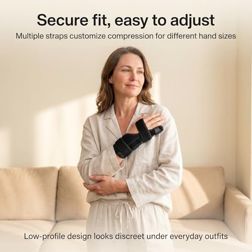 Adjustable Pinky Finger Splint, Breathable Little Finger Support Brace, Stabilizer Splint for Injury, Arthritis, Tendonitis Relief, Fit Left & Right Hand, Black