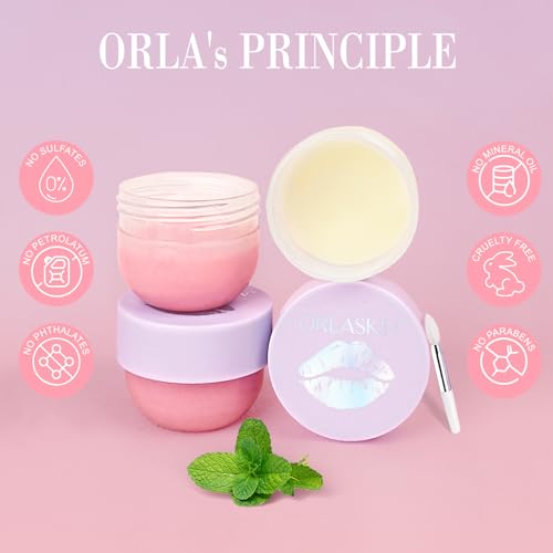 Lip Mask & Lip Scrubber Exfoliator Lip Sleeping Mask Overnight for Dark Lips to Lighten Moisturizer Lip Butter Balm for Dry Chapped Cracked Peel Lips Skin Care（Mint Flavor）