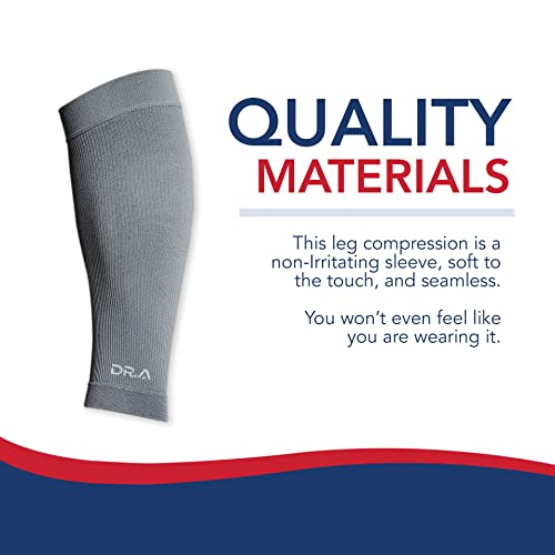 Dr. Arthritis Calf Compression Sleeves for Men and Women, Doctor Developed Calf Wrap & Leg Support, Medical, Varicose Veins & More (X Large, Grey, 1 Pair) X-Large