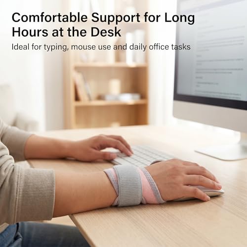 2-Pack Wrist Wraps, Breathable Adjustable Wrist Support for Workouts & Daily Use, Unisex Wrist Brace for Carpal Tunnel Tendonitis Pain Relief, One Size Fits All (Pinka)