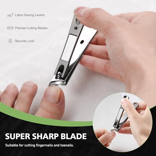 BALUCA Slant Ingrown Nail Clipper for Thick Toenails and Ingrown Nails Black