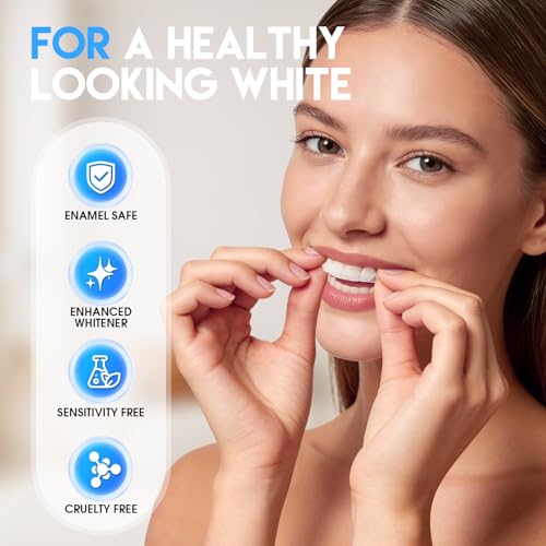 Teeth Whitening Strips for Sensitive Teeth – 28 White Strips for Teeth Whitening with Enamel-Safe, White Teeth Strips to Remove Stains from Coffee, Tea, Smoking & Wine for a Brighter Smile, Mint 28 Count (Pack of 1)