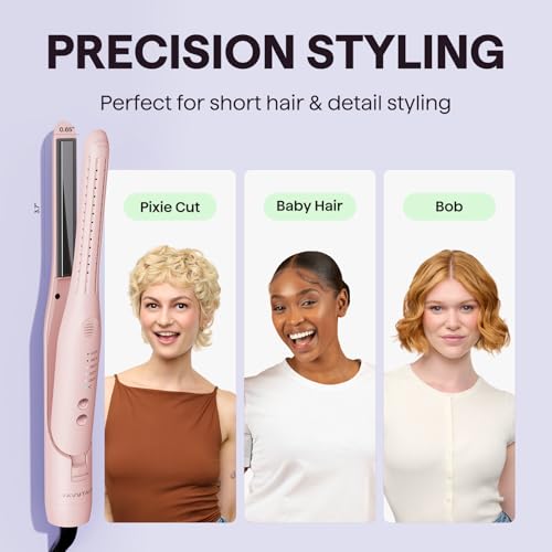 Wavytalk Cool Curl Pencil 0.65" Airflow Curling Iron for Short Hair & Pixie Pink
