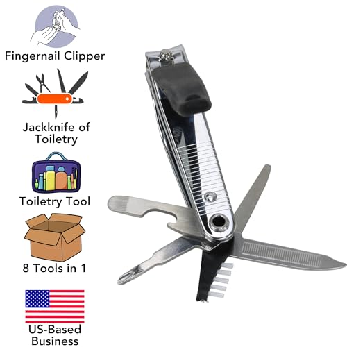 Iconikal 8-in-1 Toenail Clipper Multi Tool 4-Pack Rubber Grip 4.0