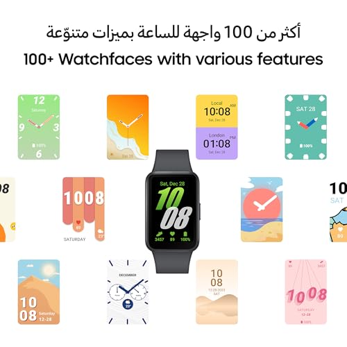 SAMSUNG Galaxy FIT 3 [2025, 40MM] 1.6" AMOLED Display | IP68 Water Resistant | 14 Days Battery Life | 100+ Watchfaces | 100+ Exercise Modes | International Model (Fast Charger Bundle, Black)