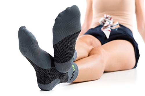 Plantar Fasciitis Socks, Ankle Compression, Foot & Arch Support Gray/Black XX-Large
